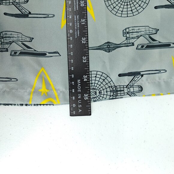 Star Trek Shirt Mens XXXL 3XL Gray USS Enterprise All Over Print Hawaiian Camp - Picture 12 of 15